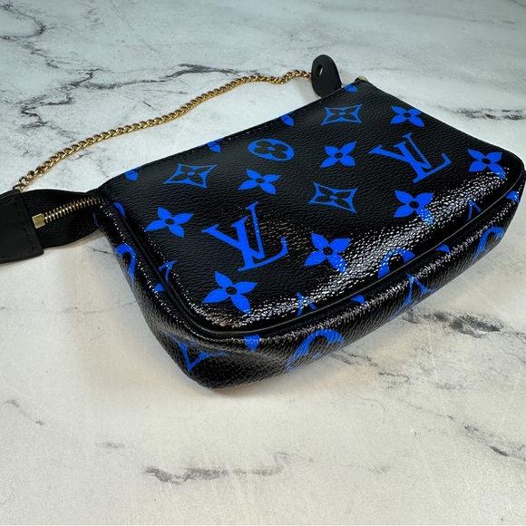 Louis Vuitton Mini Pochette bag Digital Blue/black clutch Monogram LV purse - Picture 13 of 16